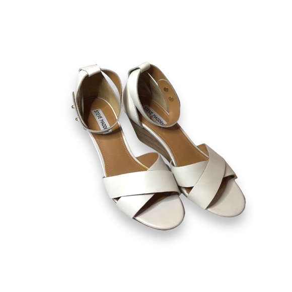 Steve Madden Shoes - Steve Madden Wedge Heel Open Toe Shoe "Nilla", Bone, Size 9